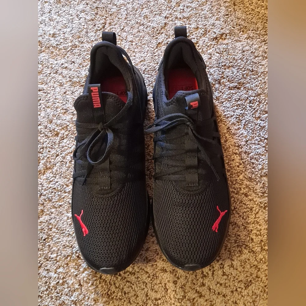 PUMA SoftRide Carson Fresh Men's Black and Red Shoes Size 13